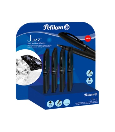 Boligrafo pelikan jazz black diamond expositor de 12 unidades