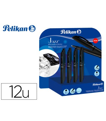 Boligrafo pelikan jazz black diamond expositor de 12 unidades