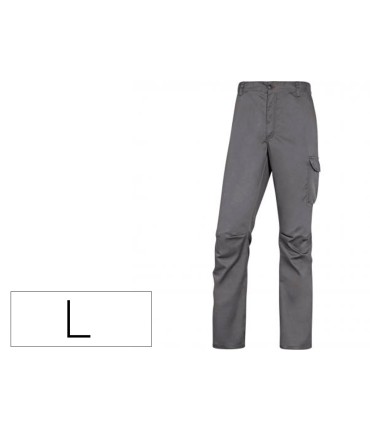 Pantalon de trabajo deltaplus cintura elastica 5 bolsillos color gris negro talla l