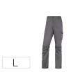 Pantalon de trabajo deltaplus cintura elastica 5 bolsillos color gris / negro talla l