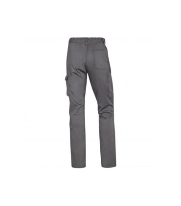 Pantalon de trabajo deltaplus cintura elastica 5 bolsillos color gris negro talla xs