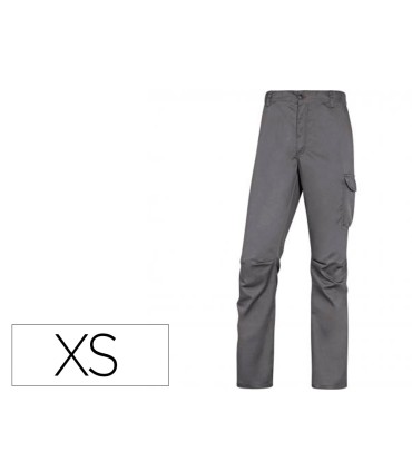 Pantalon de trabajo deltaplus cintura elastica 5 bolsillos color gris negro talla xs