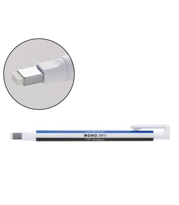 Portagomas tombow con clip mono zero punta rectangular 25x5 mm