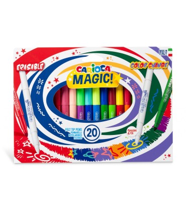 Rotulador carioca magic borrable caja de 20 unidades colores surtidos