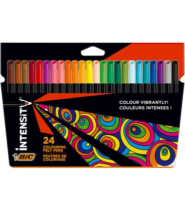 Rotulador bic intensity estuche de 24 colores surtidos