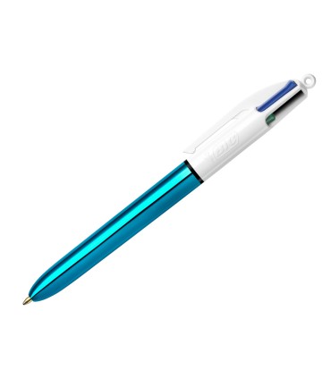 Boligrafo bic cuatro colores shine azul punta de 1 mm