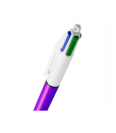 Boligrafo bic cuatro colores shine morado punta de 1 mm