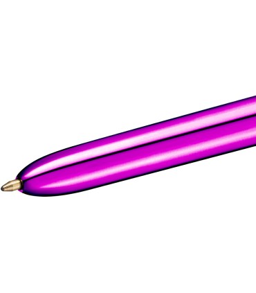 Boligrafo bic cuatro colores shine morado punta de 1 mm