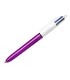 Boligrafo bic cuatro colores shine morado punta de 1 mm