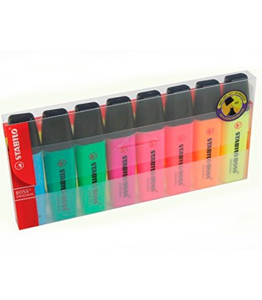 Rotulador stabilo boss fluorescente 70 estuche de 8 unidades colores surtidos