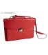 Cartera portadocumentos q connect con correa cierre metalico y departamentos interiores color rojo 390x280