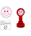 Sello artline emoticono sonrisa color rojo 22 mm diametro