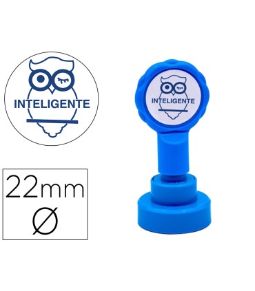 Sello artline emoticono inteligente color azul 22 mm diametro