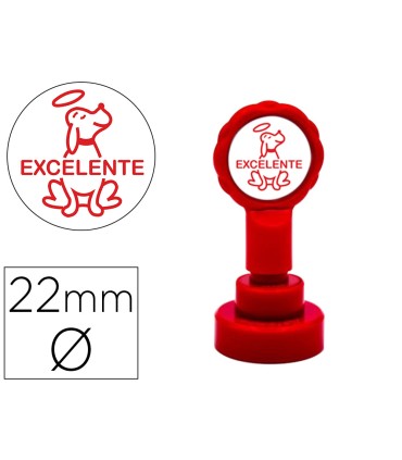 Sello artline emoticono excelente color rojo 22 mm diametro