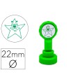 Sello artline emoticono estrella color verde 22 mm diametro