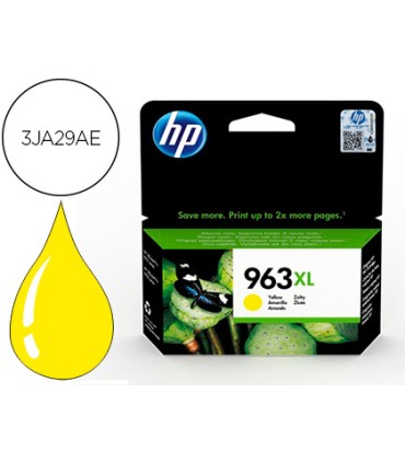 Ink jet hp 963 xl officejet pro 9010 9020 9022 9023 9025 amarillo 1600 paginas