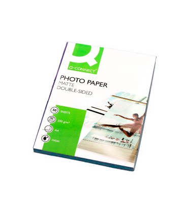 Papel q connect foto mate doble cara din a4 para fotocopias e impresoras ink jet bolsa de 50 hojas 220 gr