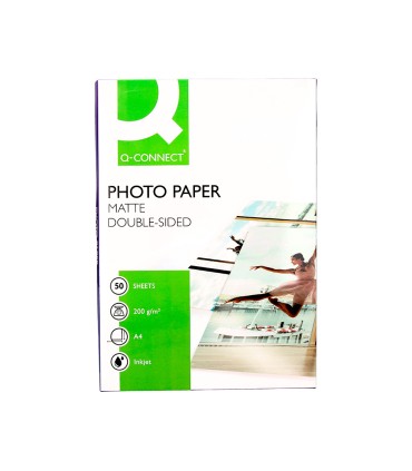 Papel q connect foto mate doble cara din a4 para fotocopias e impresoras ink jet bolsa de 50 hojas 220 gr