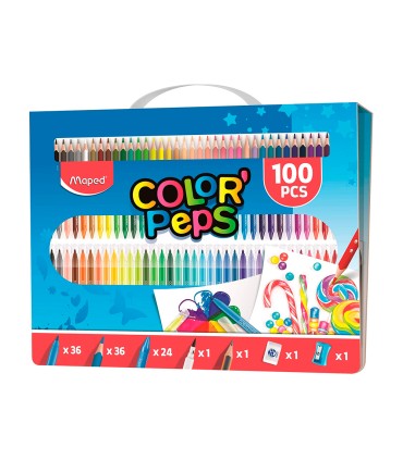 Estuche pintura maped color peps kit 100 piezas surtidas