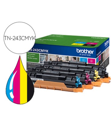 Toner brother tn243cmyk dcp l3510cdw hl l3270cdw mfc l3710cw multipack negro amarillo magenta cian 1000