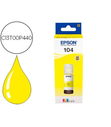 Tinta epson ecotank 104 et 2710 2711 2712 2720 2726 4700 amarillo 7500 paginas