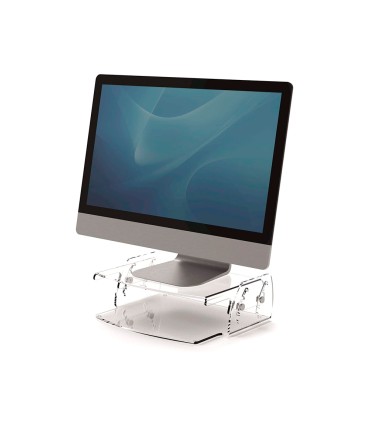 Soporte fellowes para monitor clarity ajustable 5 posiciones transparente 70x256x320 mm hasta 15 kg