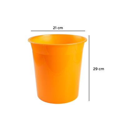 Papelera plastico q connect naranja translucido 13 litros 275x285 mm