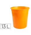 Papelera plastico q-connect naranja translucido 13 litros 275x285 mm