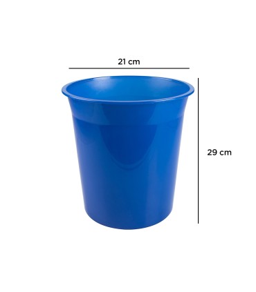 Papelera plastico q connect azul translucido 13 litros 275x285 mm