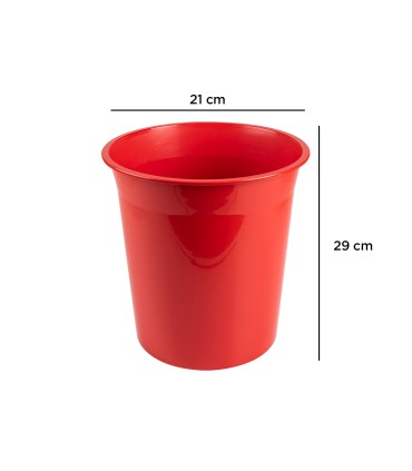 Papelera plastico q connect rojo opaco 13 litros 275x285 mm