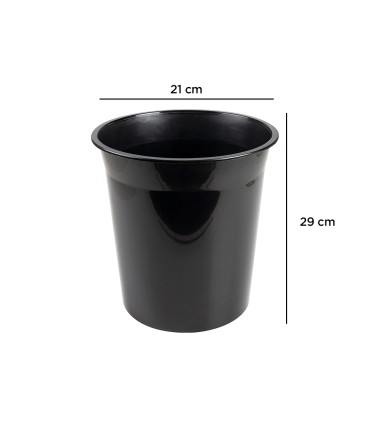 Papelera plastico q connect negro opaco 13 litros 275x285 mm