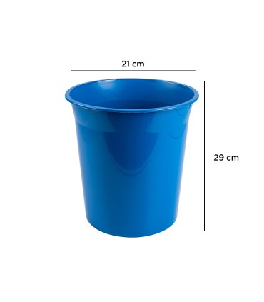 Papelera plastico q connect azul opaco 13 litros 275x285 mm