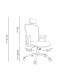 Silla de direccion q connect ergonomica base metal respaldo alto con reposacabeza ajustable