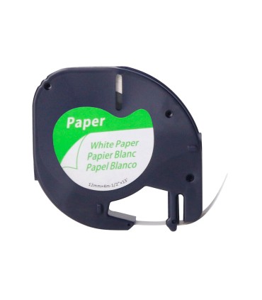 Cinta q connect papel 12mm x 4mt negro blanco para letratag