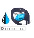 Cinta q connect 12mm x 4mt negro ultra azul para maquina letratag