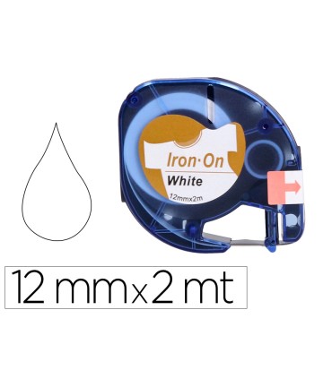 Cinta q connect 12mm x 2mt negro blanco para ropa para maquina letratag