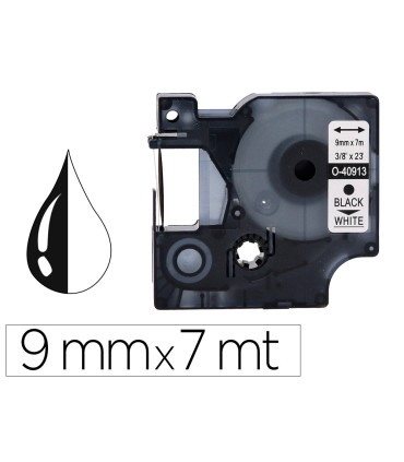 Cinta q connect 1000 negro blanco 9 mm x 7mt dymo