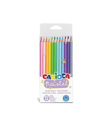 Lapices de colores carioca pastel blister de 12 colores surtidos