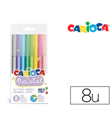 Rotulador carioca pastel blister de 8 colores surtidos