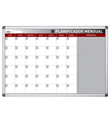 Planning magnetico bi office mensual lacado marco aluminio rotulable 60x45 cm