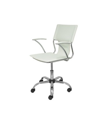 Silla giratoria pyc respaldo medio regulable en altura similpiel blanca 86090x480x440 mm