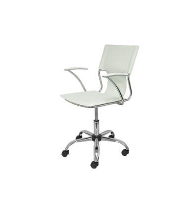 Silla giratoria pyc respaldo medio regulable en altura similpiel blanca 86090x480x440 mm