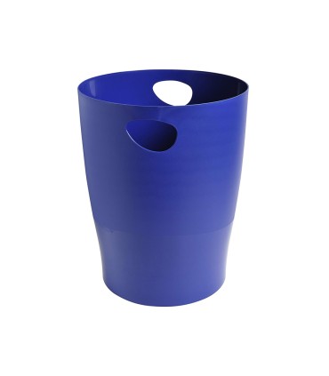 Papelera plastico exacompta ecoblack azul 15 litros