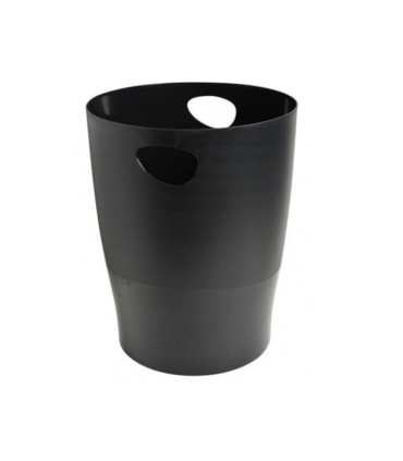 Papelera plastico exacompta ecoblack negro 15 litros