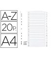 Separador exacompta cartulina blanca a-z juego de 20 separadores din a4 11 taladros