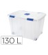 Contenedor plastico plasticforte 130 litros n 16 transparente con tapa 480x740x540 mm