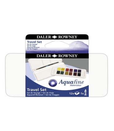 Acuarela daler rowney aquafine travel set con pincel caja de 12 colores surtidos