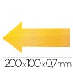 Simbolo adhesivo durable pvc forma de flecha para delimitacion suelo amarillo 200x100x0,7 mm pack de 10