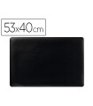 Vade sobremesa durable negro antideslizante contorneado 53x40 cm