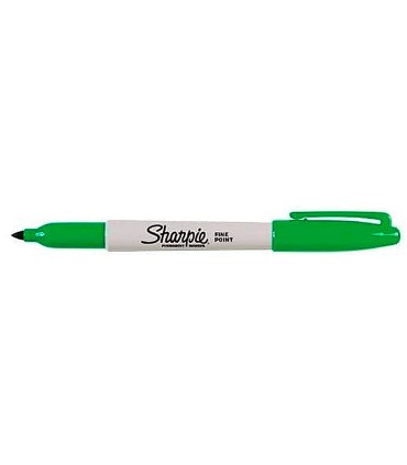 Rotulador sharpie permanente punta fina verde